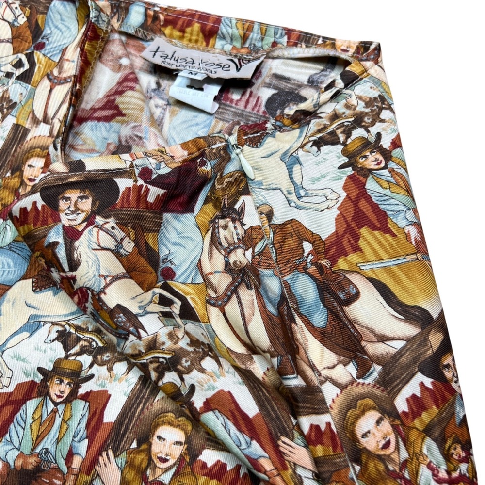 Western Print Maxi Skirt Cowboy Cowgirl Rodeo Ruffle Hem‎ Long Skirt - Picture 7 of 9
